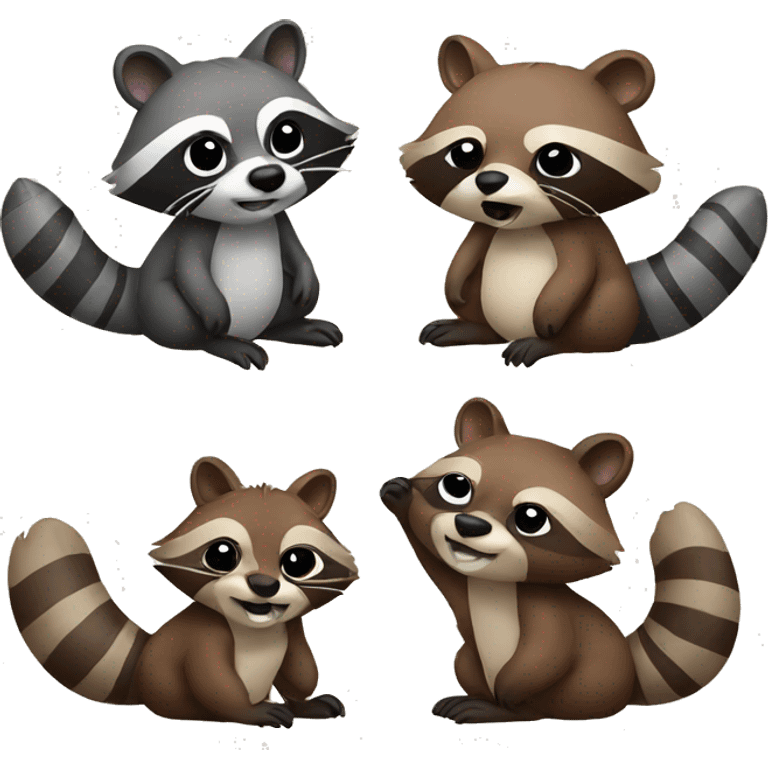 raccoon and beaver together emoji