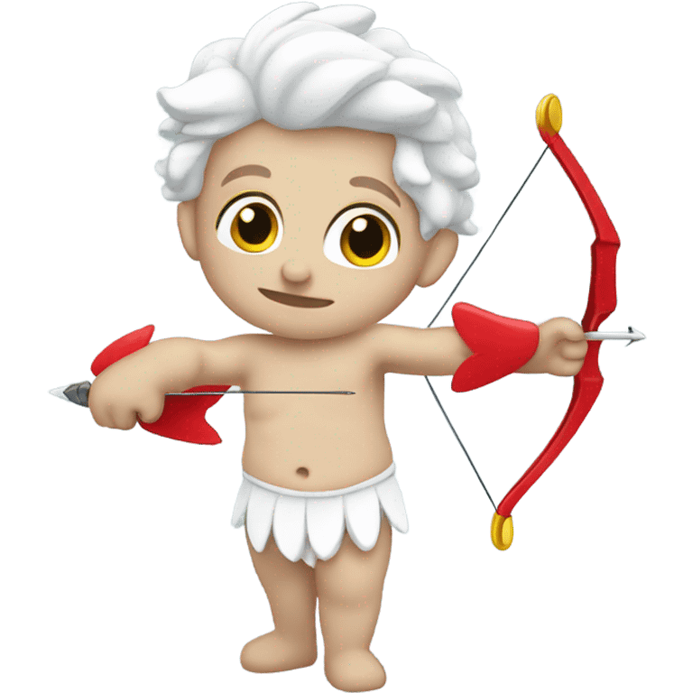 White Cupid holding a bow and areow emoji