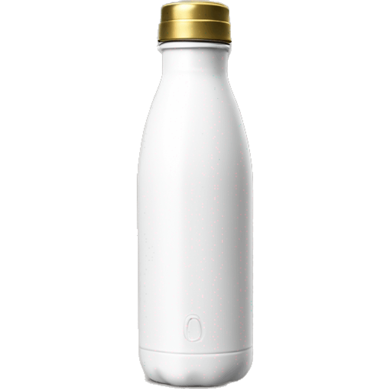 white metal water bottle with gold lid  emoji