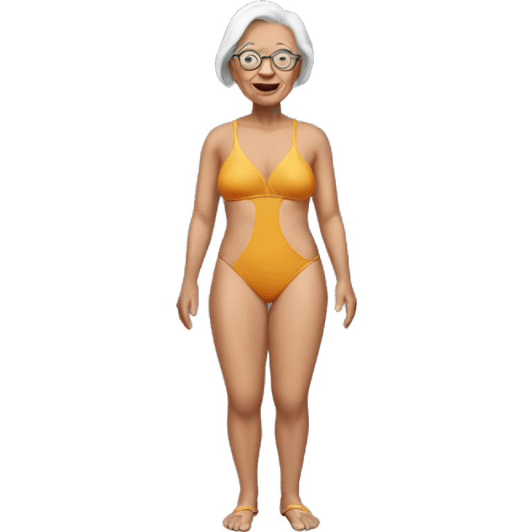 senior woman in swimsuit emoji