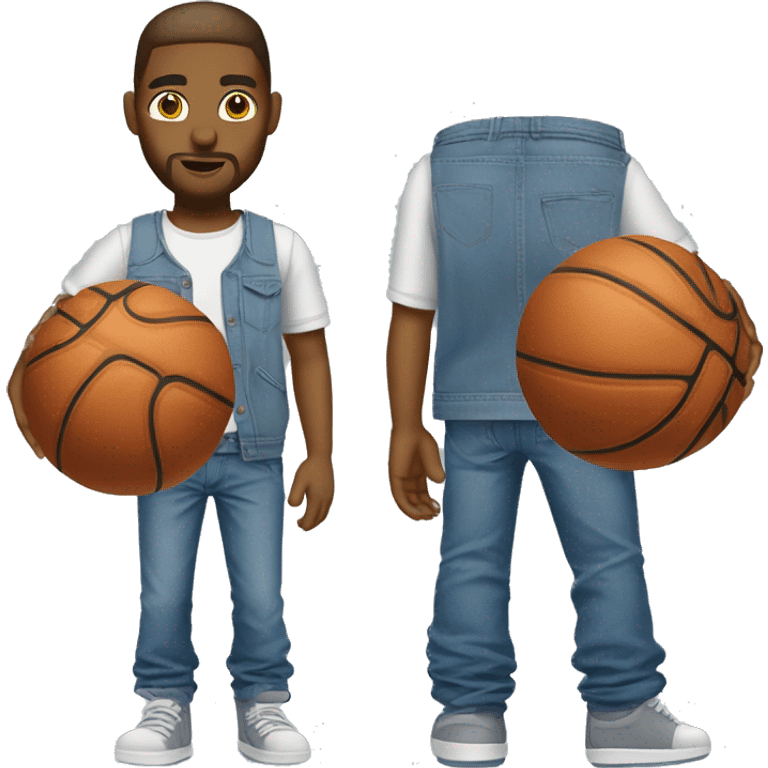 Basket ball wearing baggy jeans emoji