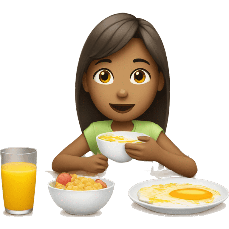 girl eating breakfast  emoji