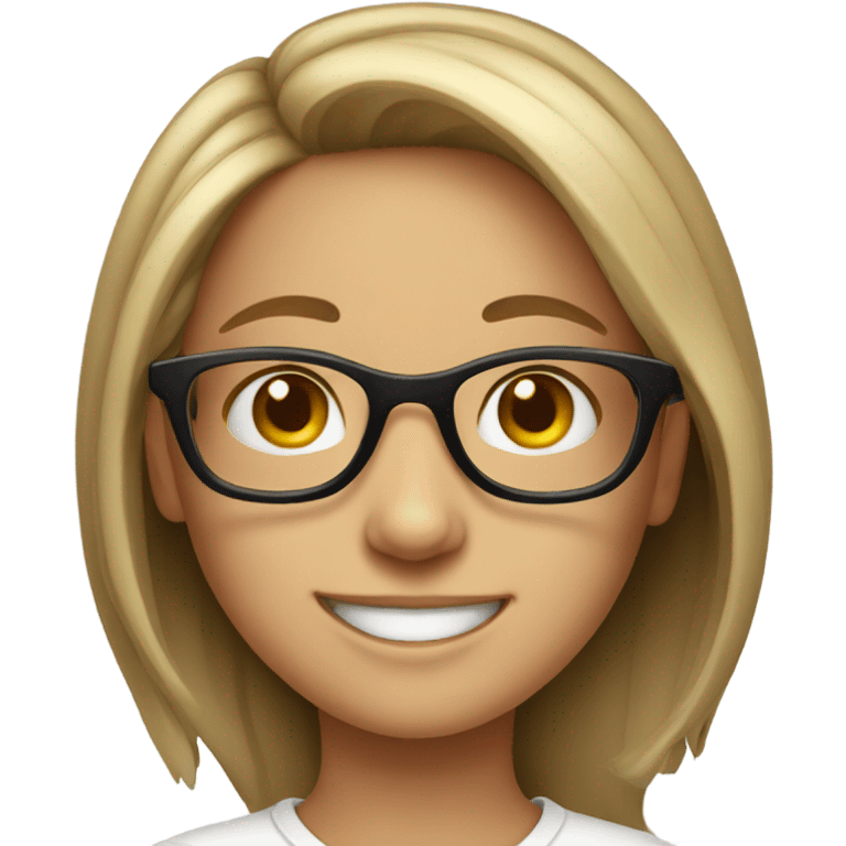 smiling girl with glasses emoji