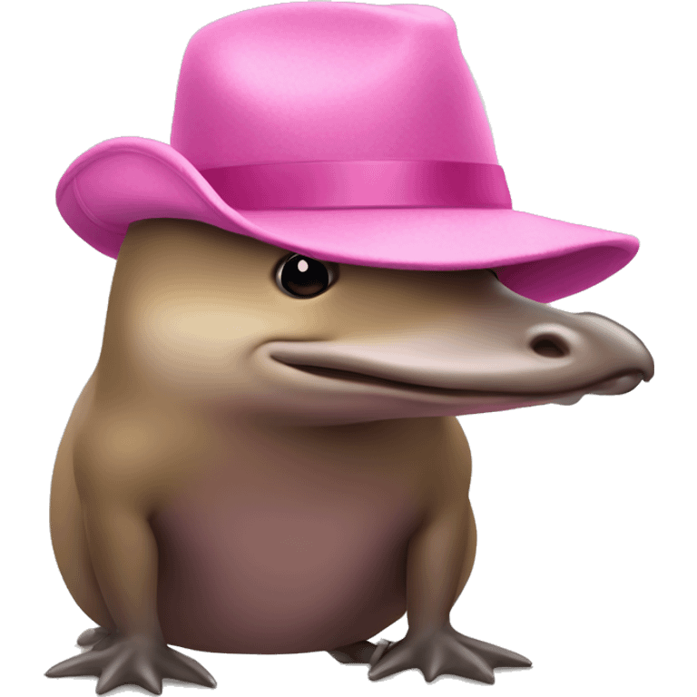 Platypus with pink hat emoji