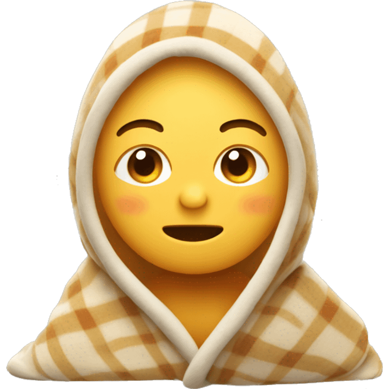 emoji face with cute relaxed chill facial expressions wrapped cosily in a blanket  emoji