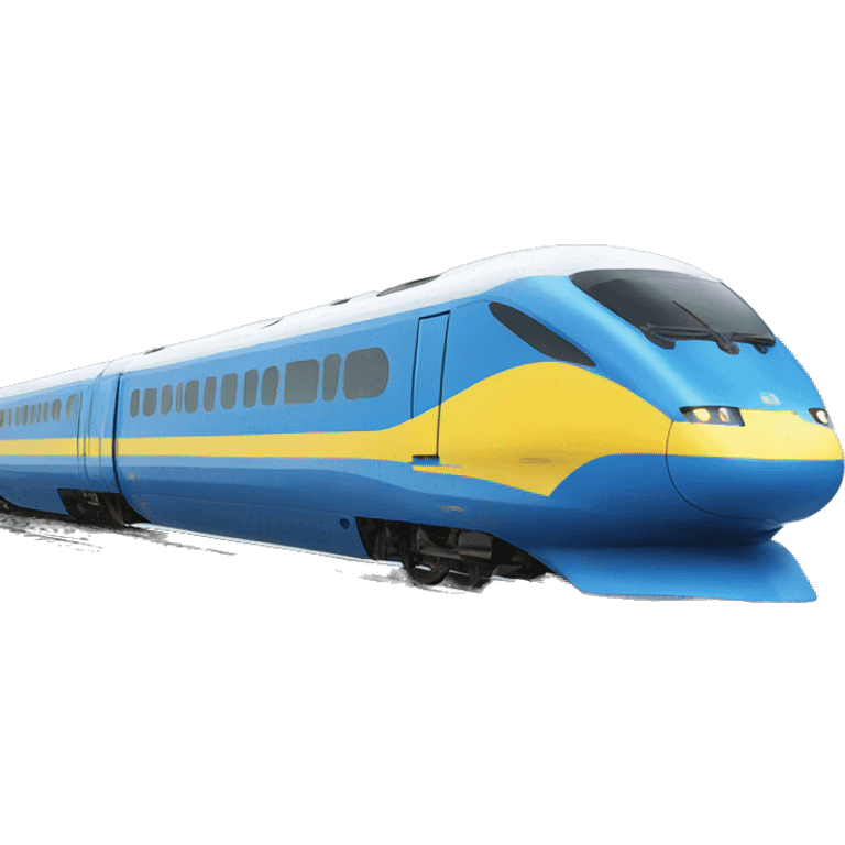 High Speed Train in Yellow and Blue emoji