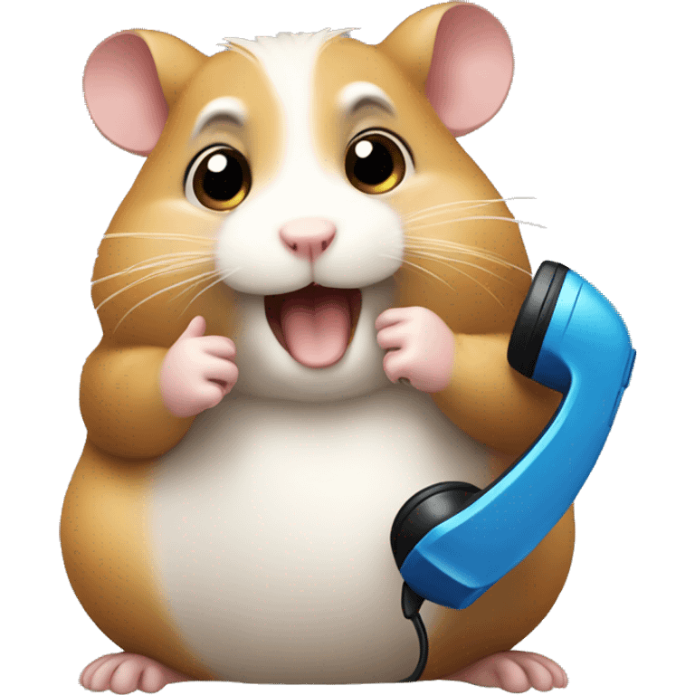 hamster calls on the phone emoji