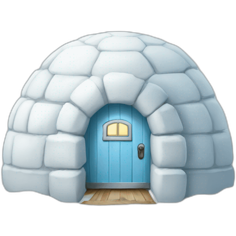 igloo with doors as shaking hands emoji