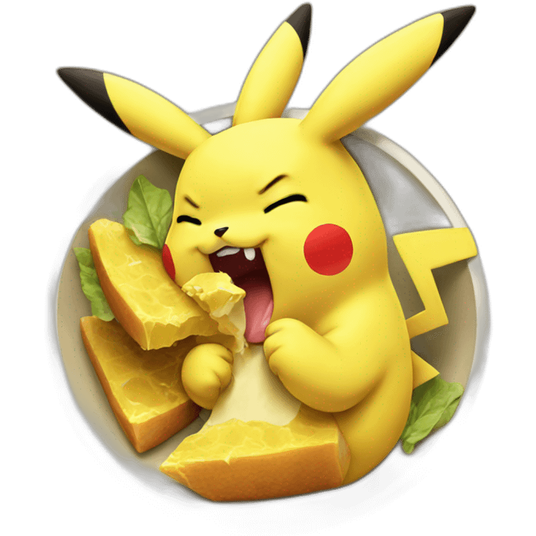 Pikachu eat emoji