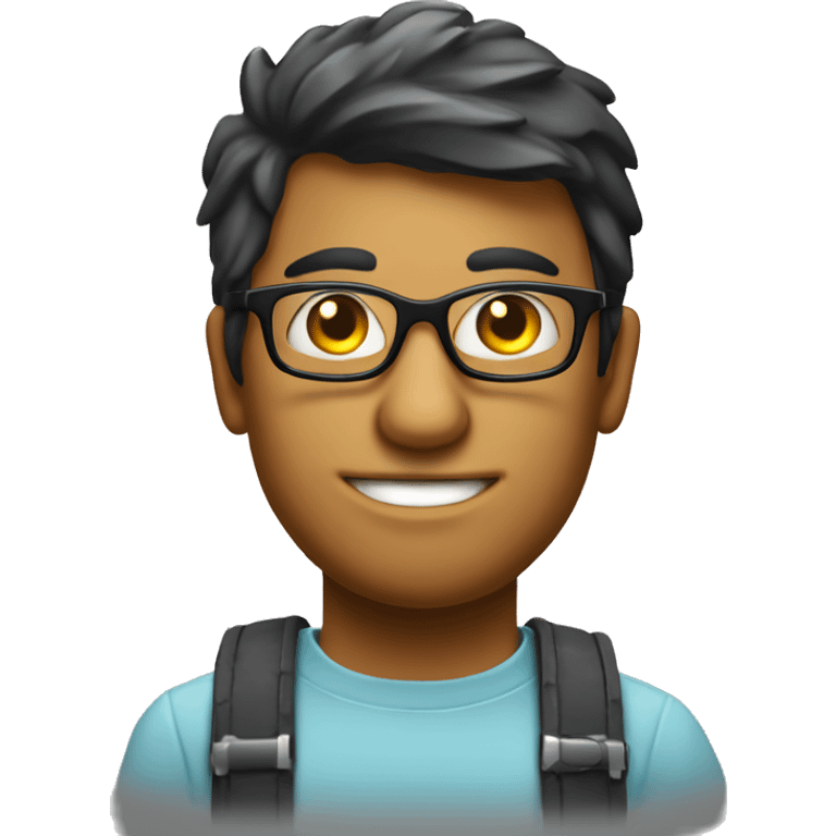 Programmer with glasses and computer, portfolio imag emoji