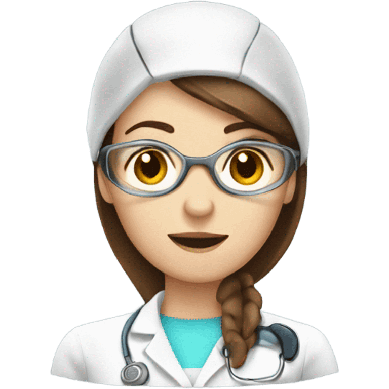 Women X-ray technologist with brown hair taking an X-ray  emoji