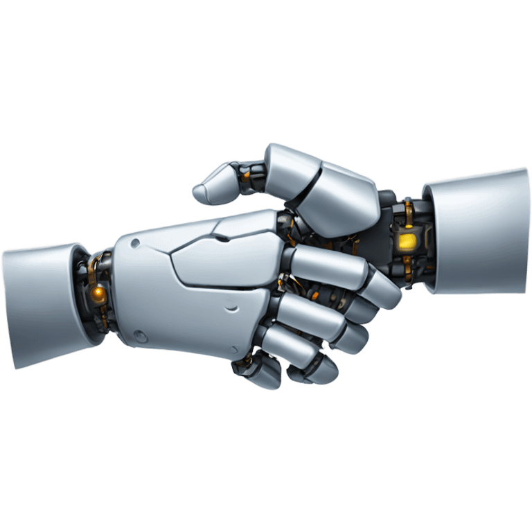 robotic arm hand shake emoji