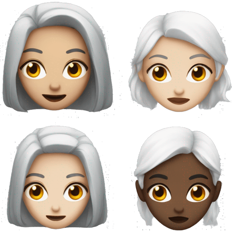 A girl with different eyes and a white-haired vampire  emoji