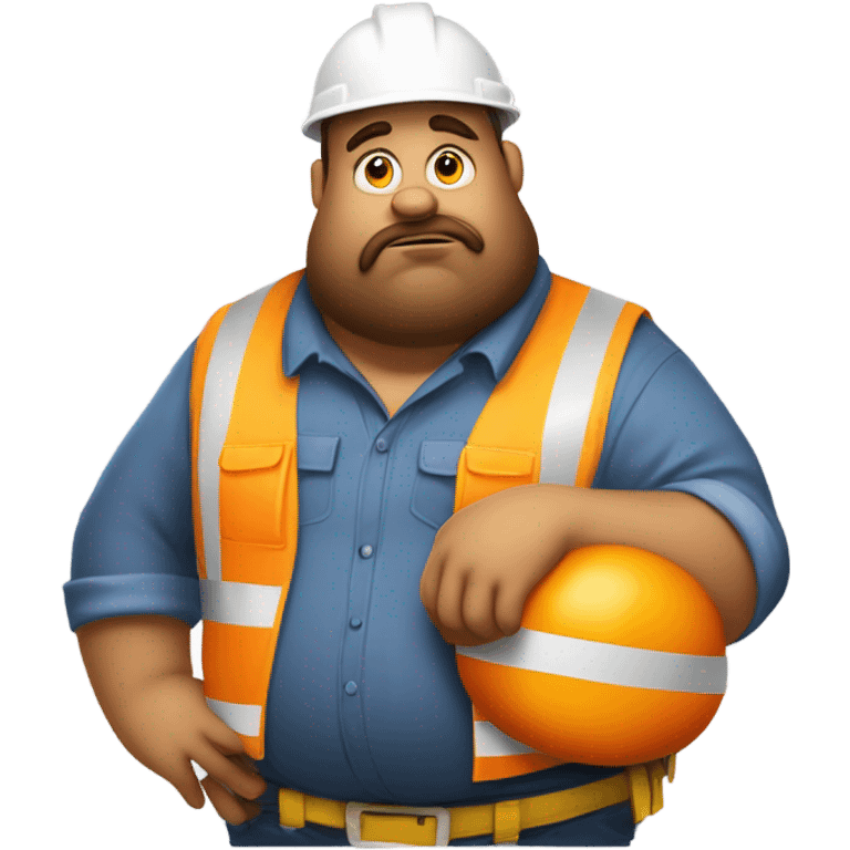 Lazy fat construction worker emoji