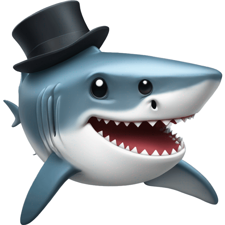 shark with tophat emoji