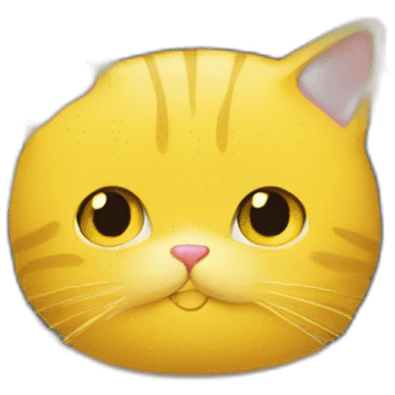 Un chat jaune avec une couverture emoji