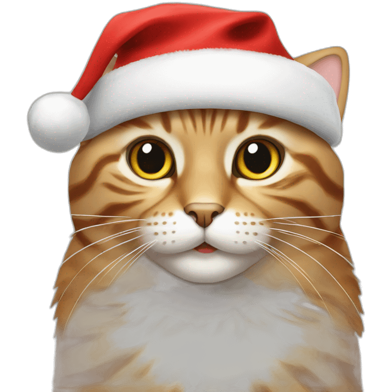 cat in Christmas hat emoji