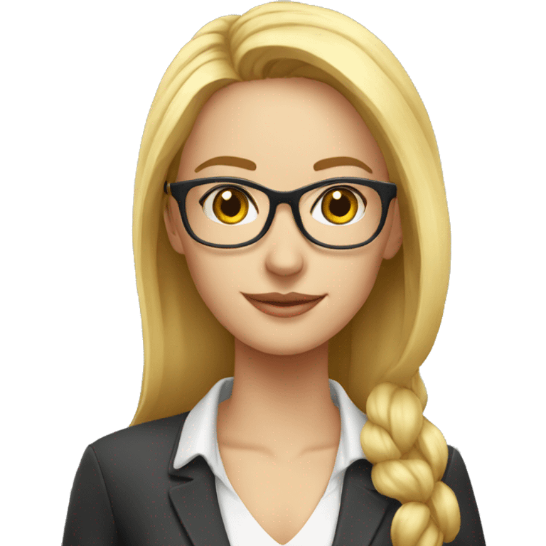 Teacher young in glasses blonde  emoji