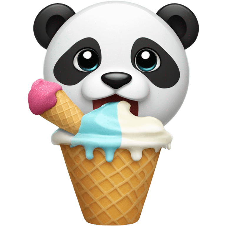 Panda eating ice cream emoji