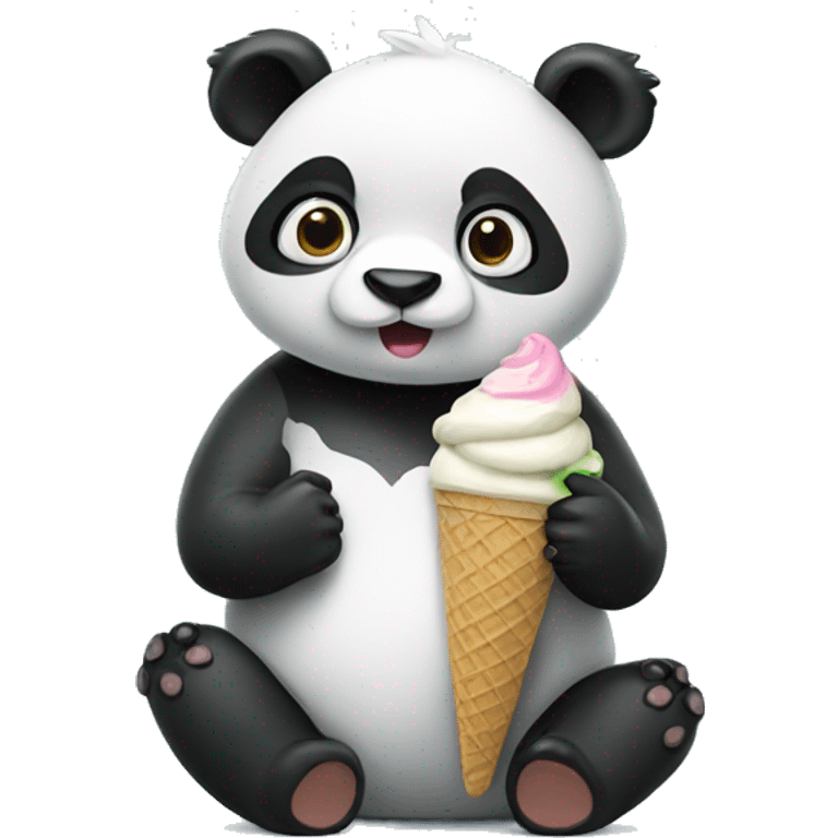 Panda eating ice cream emoji