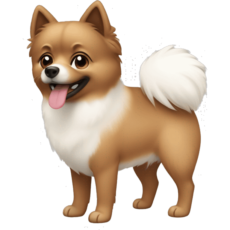 little brown spitz with a white chest  emoji