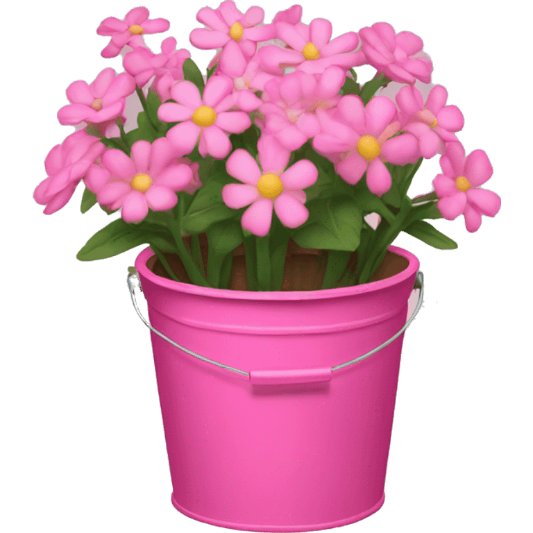 The bucket of pink flowers emoji