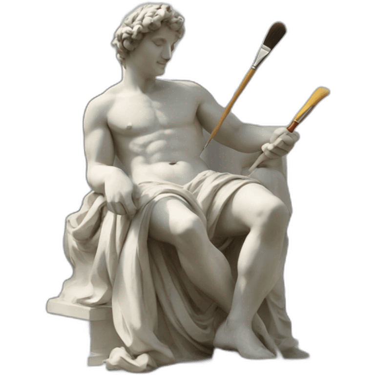 italian statue holding a paintbrush  emoji