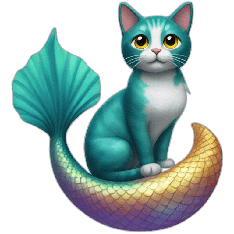 Cat with a mermaid tail emoji