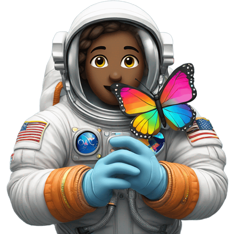 Astronaut holding a butterfly emoji