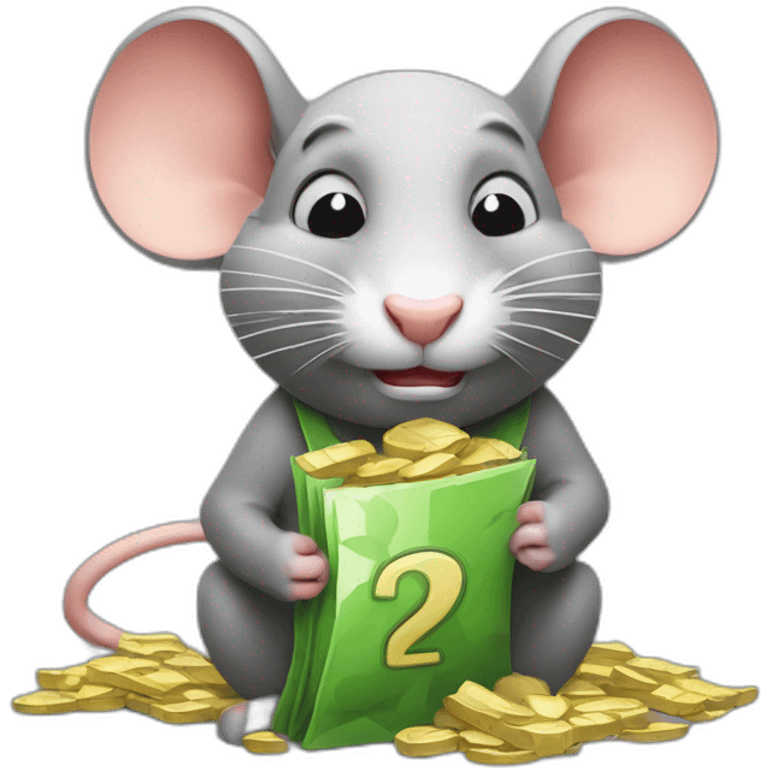 Hangry Rat with money emoji