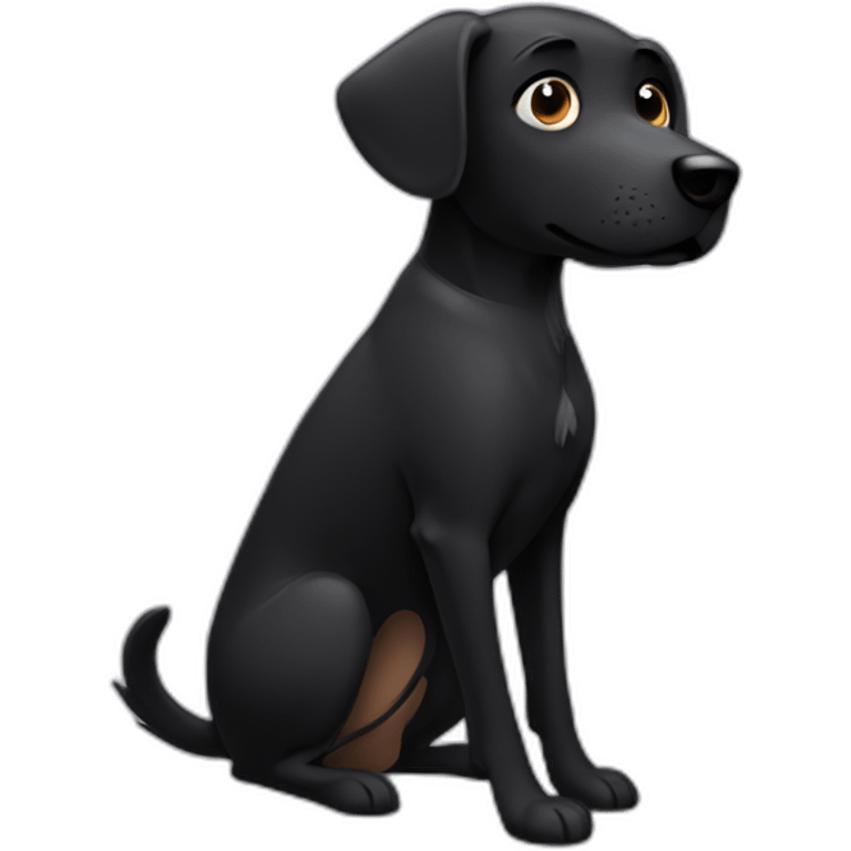 black dog with tail up emoji