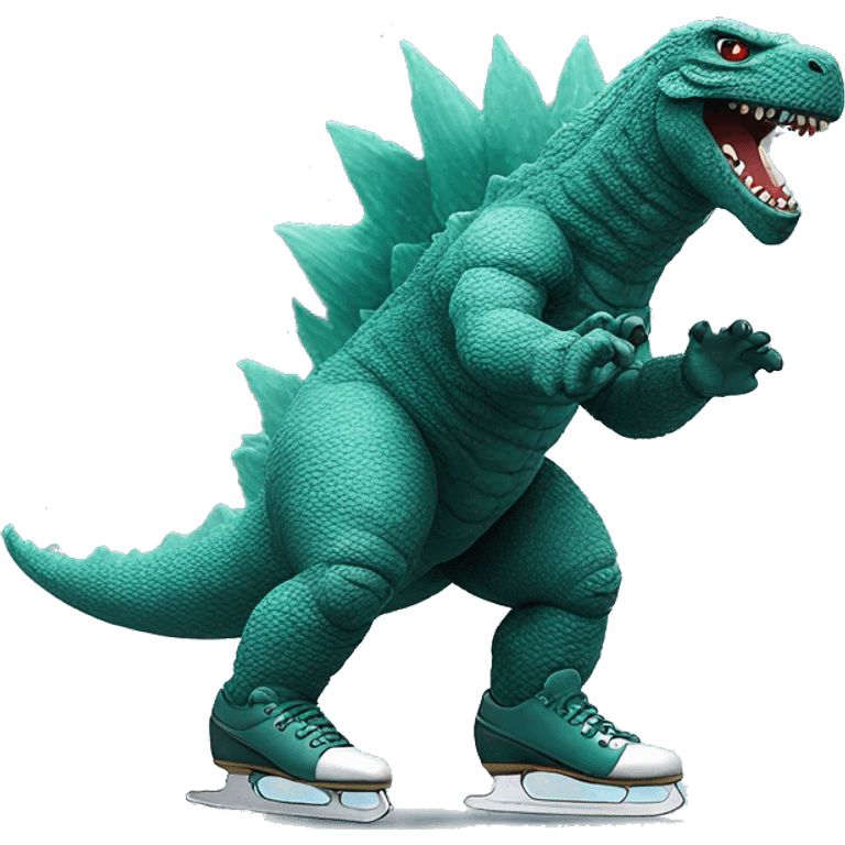 Godzilla figure skating emoji