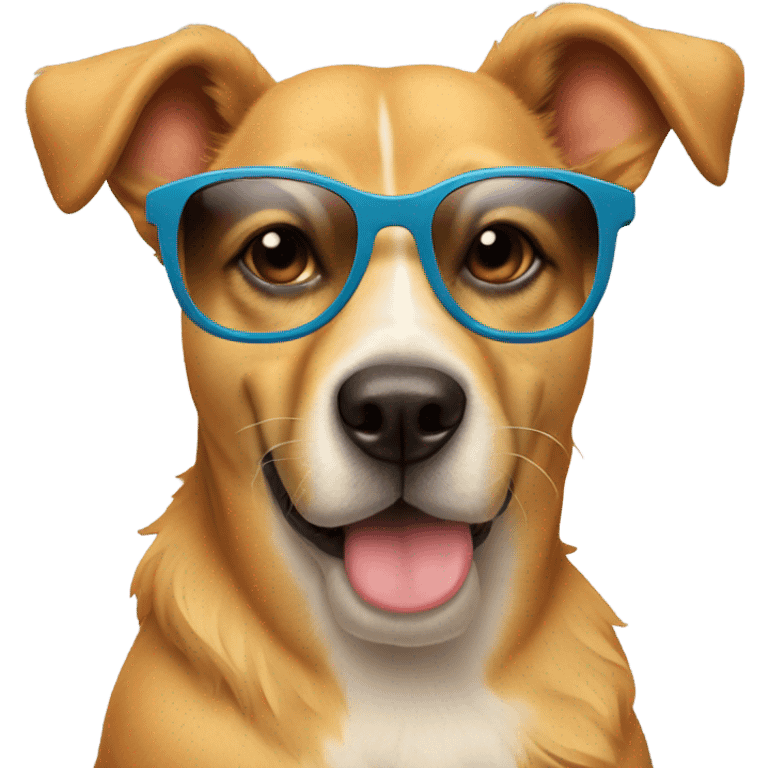 perro con lentes emoji