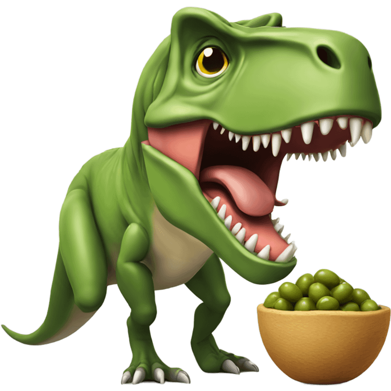 T. rex eating olive  emoji