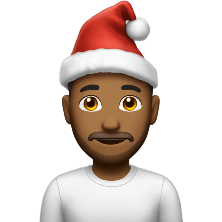 Create a guy with Christmas hat and a pony  emoji