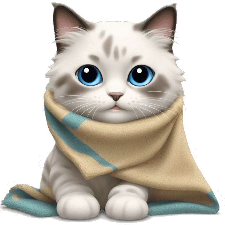 Ragdoll cat with blanket emoji