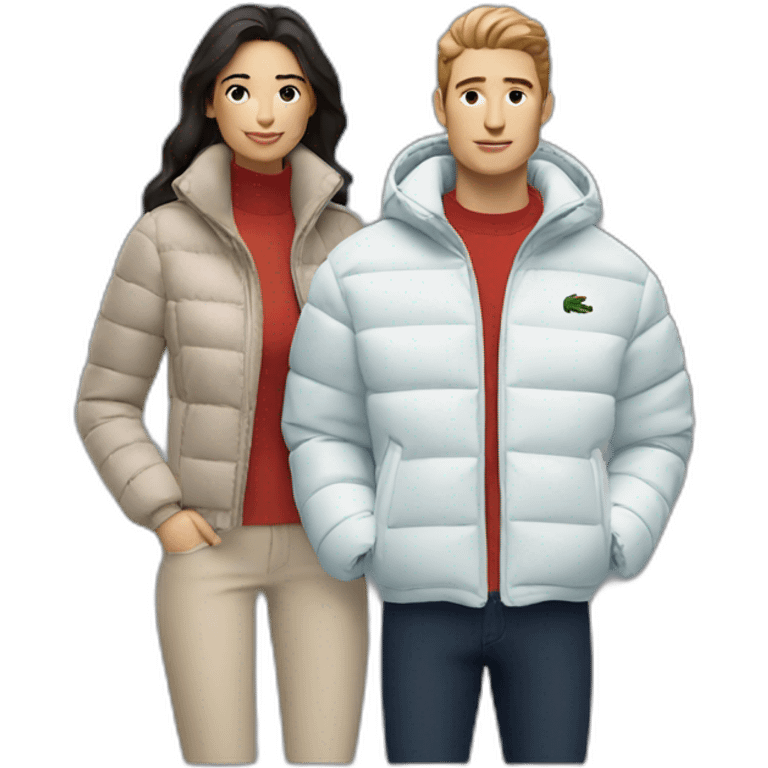 Couple with lacoste puffer jacket emoji