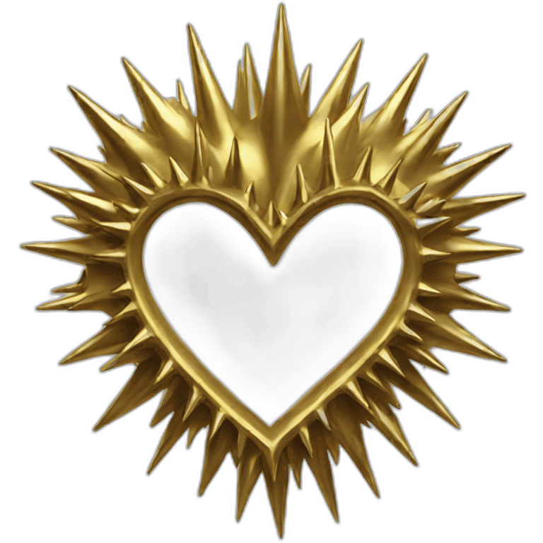 Gold spiky heart frame goth style emoji