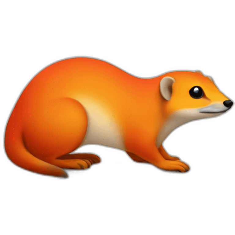 mongoose red white orange on a pillow emoji