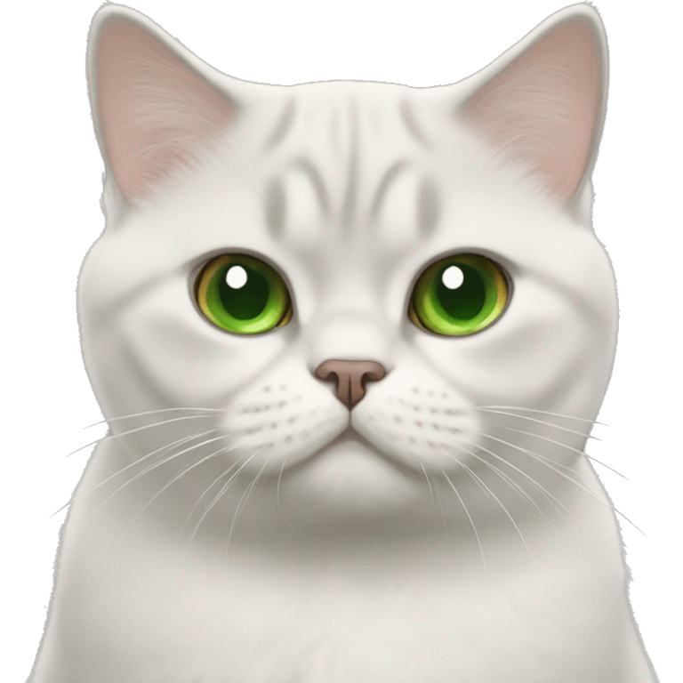 fluffy Cream british shorthair green eyes emoji