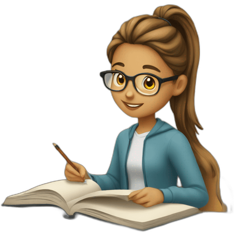 girl-studyng-book emoji