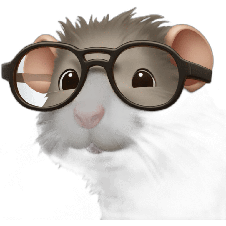 Un gros rat avec des lunettes et avec des cheveux bruns emoji