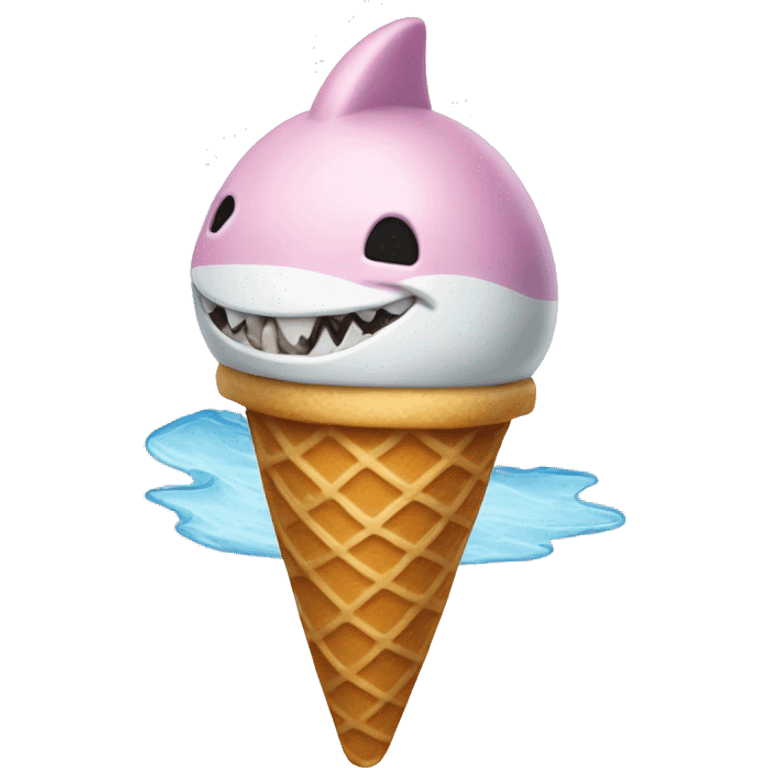 Ice cream in the shark emoji