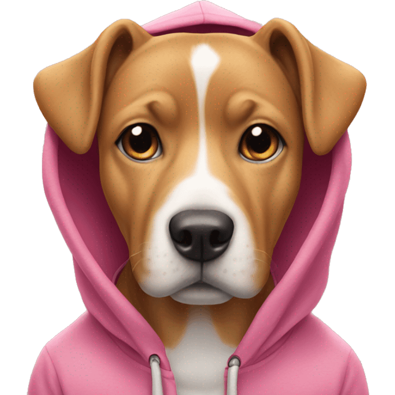 Dog in a pink hoodie emoji