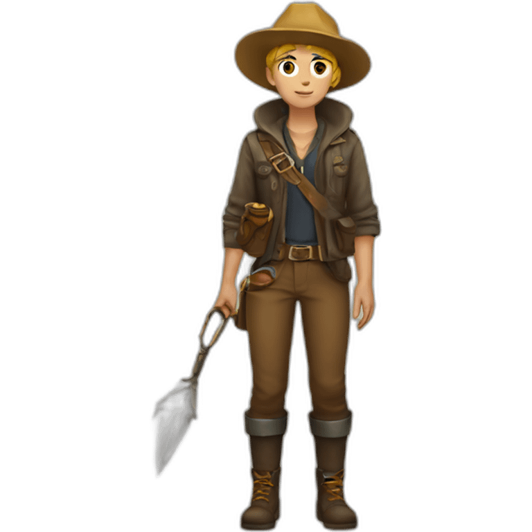 Treasure Hunter full body non-binary emoji