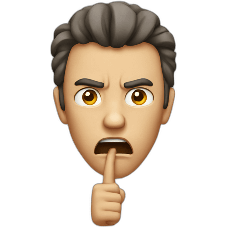 Angry guy telling you to be quiet emoji