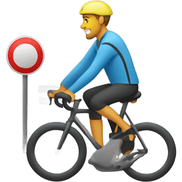 Cyclist in traffic emoji