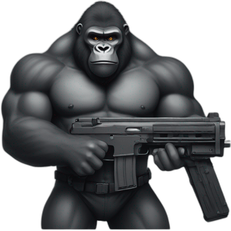 Buff Gorilla holding an M13 gun emoji