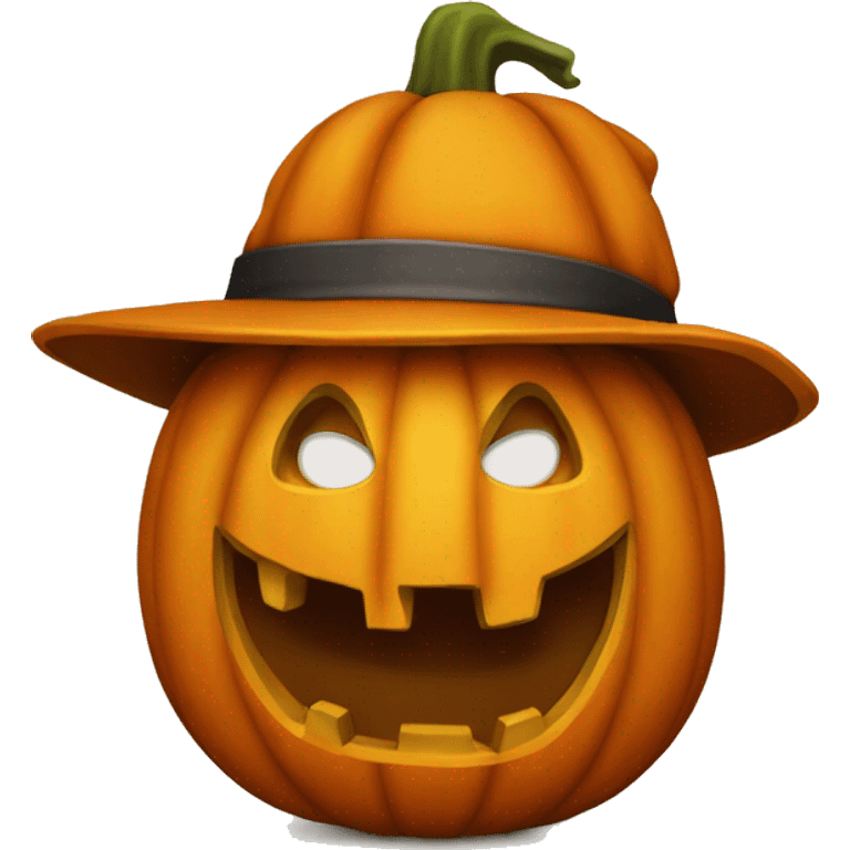 Pumpkin with hat emoji