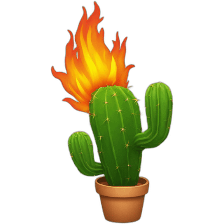 A cactus on fire emoji